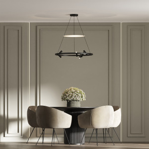 Lampa wisząca Almeria czarna LED 4000K