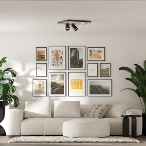 Plafon Parma 2 kwadratowy czarny 2xGU10 LED CCT