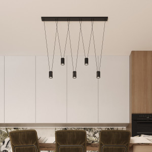 Lampa wisząca Toledo czarna 5xGU10