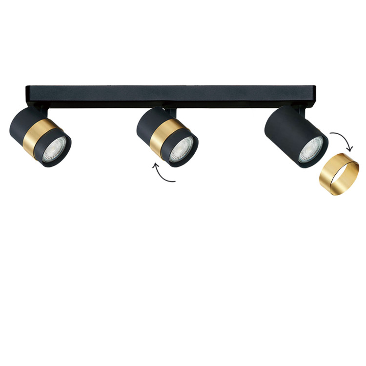 Spot Anillo 3 czarny 3xGU10 - 10337