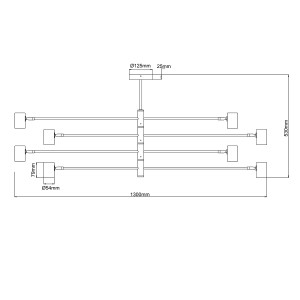 Lampa wisząca Snow 8 czarna 8xGU10