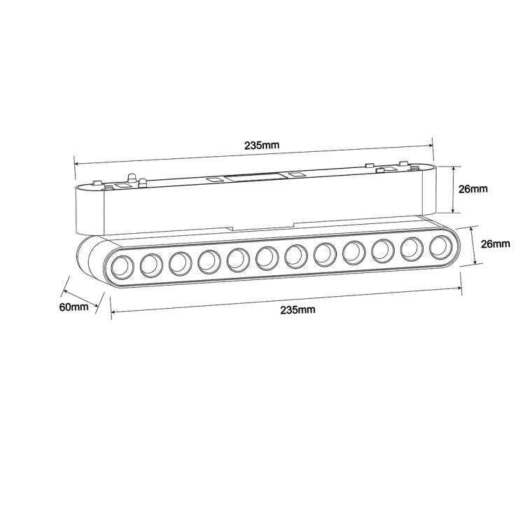 Reflektor Magnetic Slim Blaze 12W LED 3000K czarny - 10450