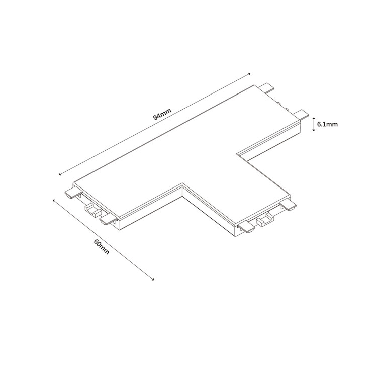 Łącznik natynkowy T Magnetic Slim czarny - 10510