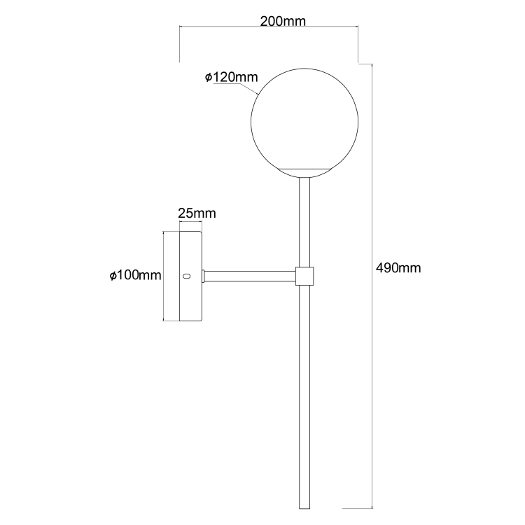 Kinkiet Piruleta chrom IP44 1xG9 - 10549