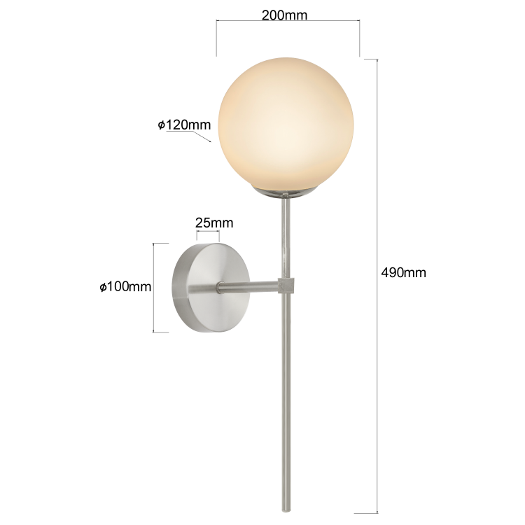 Kinkiet Piruleta chrom IP44 1xG9 - 10550