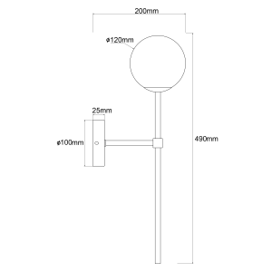Kinkiet Piruleta czarny IP44 1xG9