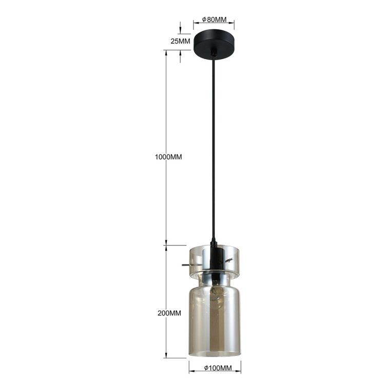 Pojedyncza lampa wisząca Nivio dymna 1xE27 - 10646