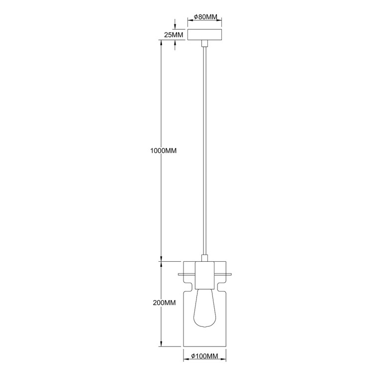 Pojedyncza lampa wisząca Nivio dymna 1xE27 - 10647