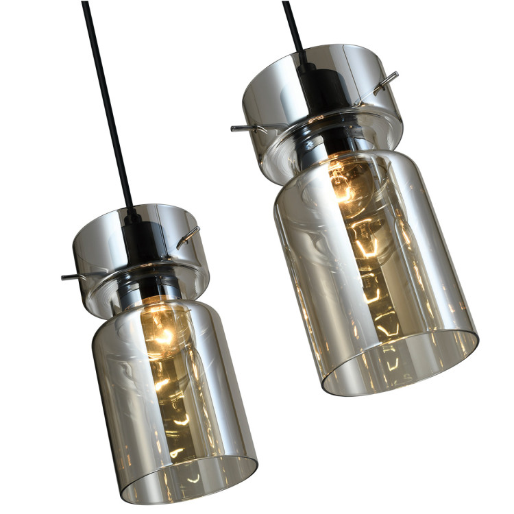 Podwójna lampa wisząca Nivio dymna 2xE27 - 10651