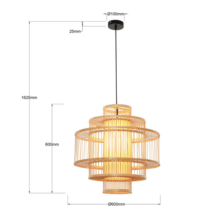 Lampa wisząca Stela rattanowa 1xE27 - 10675