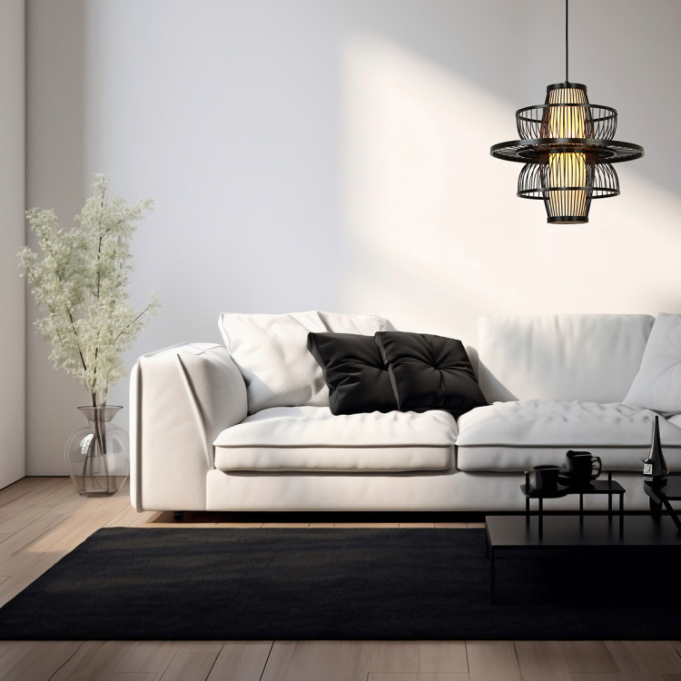 Rattanowa lampa wisząca Astra czarna 1xE27 - 10683