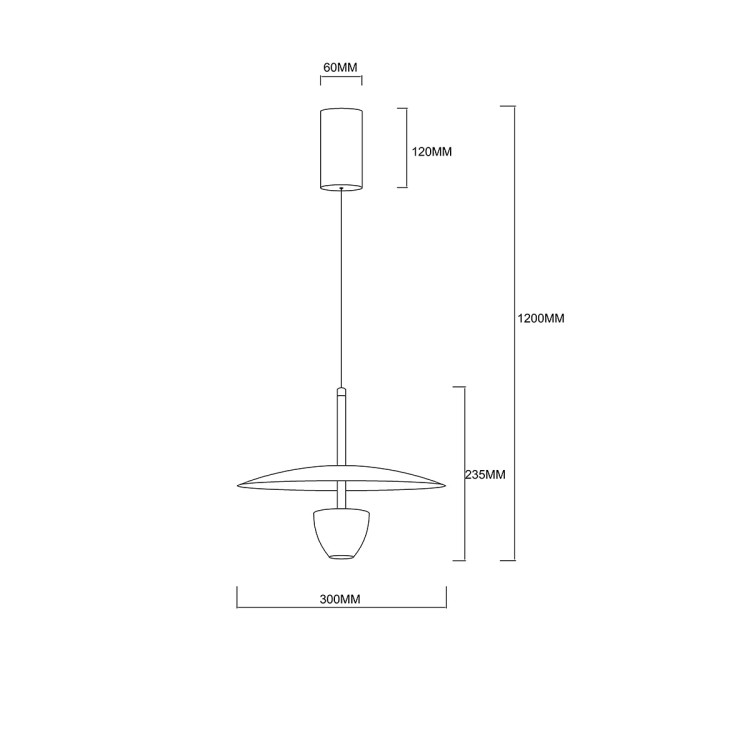 Lampa wisząca Ufo S czarna LED CCT - 10696