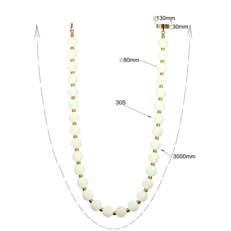 Lampa wisząca Dorado Rope 3 m złota LED CCT - 10714