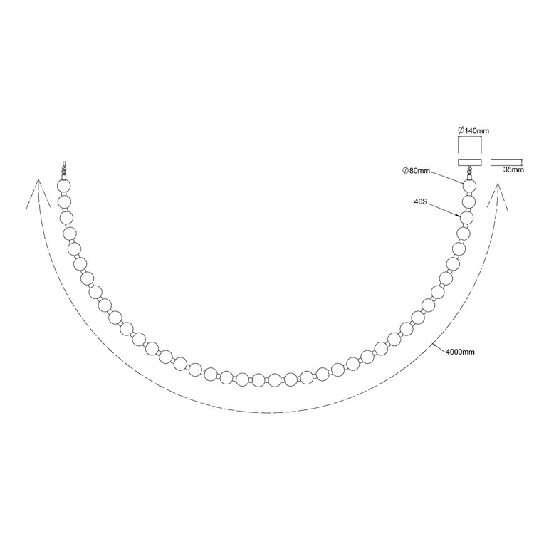 Lampa wisząca Dorado Rope 4 m złota LED CCT - 10722