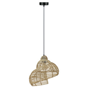 Rattanowa lampa wisząca Shella 40 cm jasne drewno 1xE27