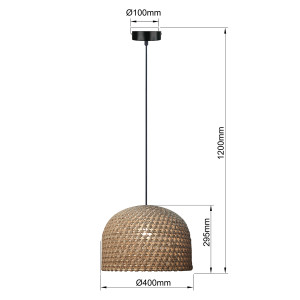 Rattanowa lampa wisząca Kanso 40 cm jasne drewno 1xE27