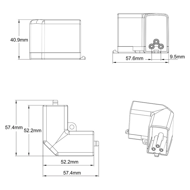Łącznik L 90 elektryczny do oświetlenia modułowego Geometric System New - 10893