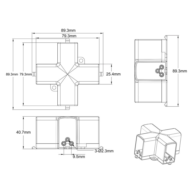 Łącznik X mechaniczny do oświetlenia modułowego Geometric System New - 10900