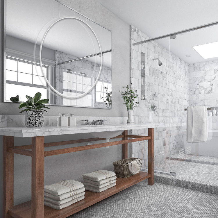 Lampa wisząca Mirror L biała IP44 LED CCT - 10996