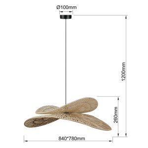 Rattanowa lampa wisząca Raya naturalna 1xE27