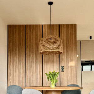 Rattanowa lampa wisząca Kanso 40 cm jasne drewno 1xE27