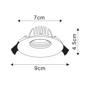Oczko podtynkowe Orion czarne LED 3000K/4000K