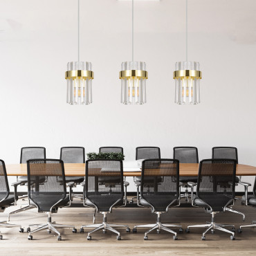 Lampa wisząca Vetro złota 3xE14