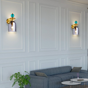 Kinkiet Tropea dymny 1xE27