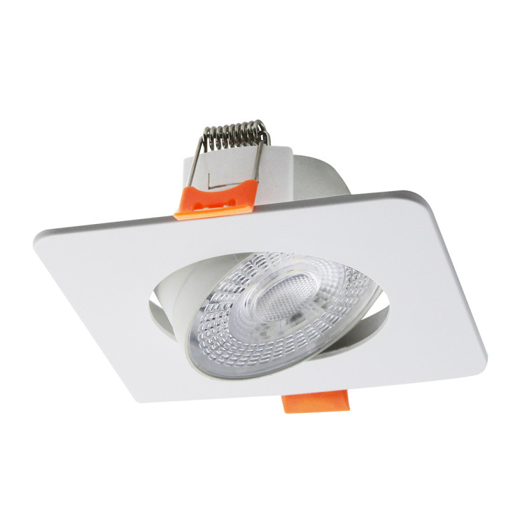 Ruchome kwadratowe oczko podtynkowe Plus białe LED CCT - 11356