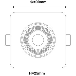 Ruchome kwadratowe oczko podtynkowe Plus białe LED CCT