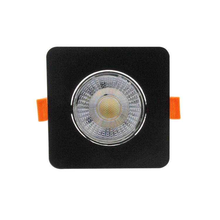 Ruchome kwadratowe oczko podtynkowe Plus czarne LED CCT - 11358