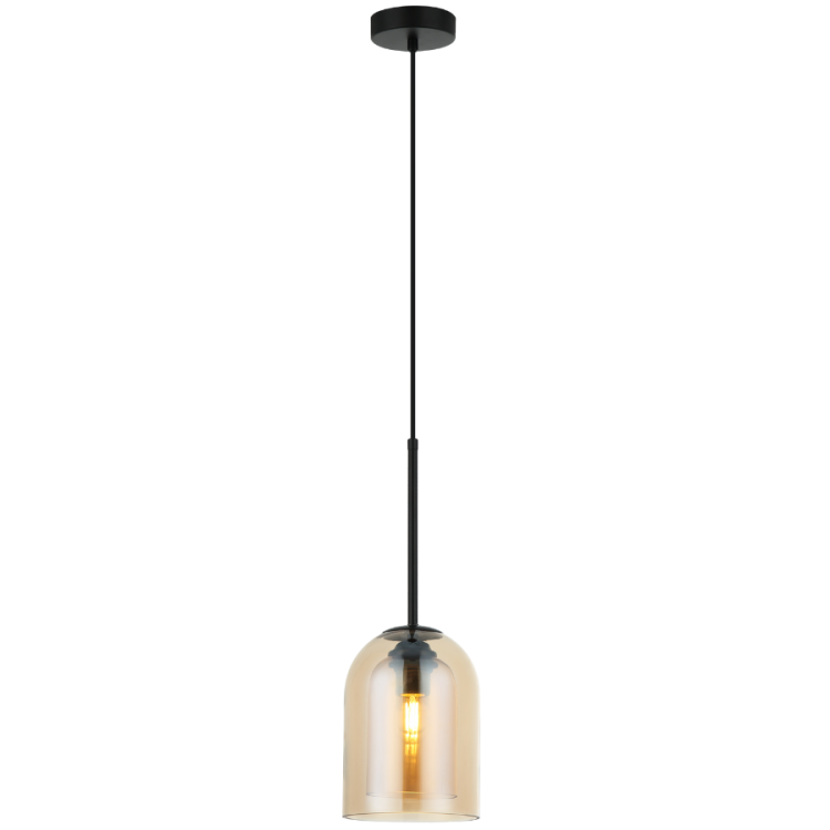Lampa wisząca Elaris bursztynowa 1xE27 - 11379