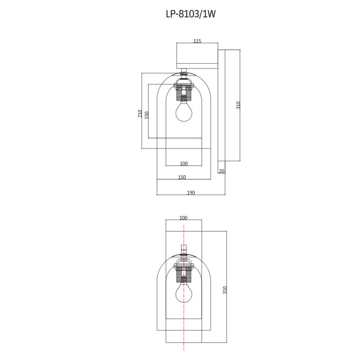 Kinkiet Elaris transparentny 1xE27 - 11387