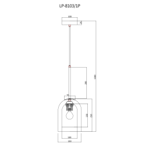 Lampa wisząca Elaris dymna 1xE27