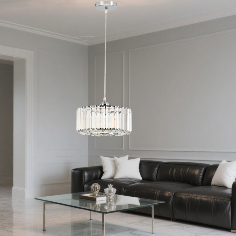 Okrągła lampa wisząca Vetro chrom 1xE27 - 11394