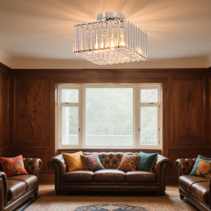 Kwadratowy plafon Vetro chrom 1xE27