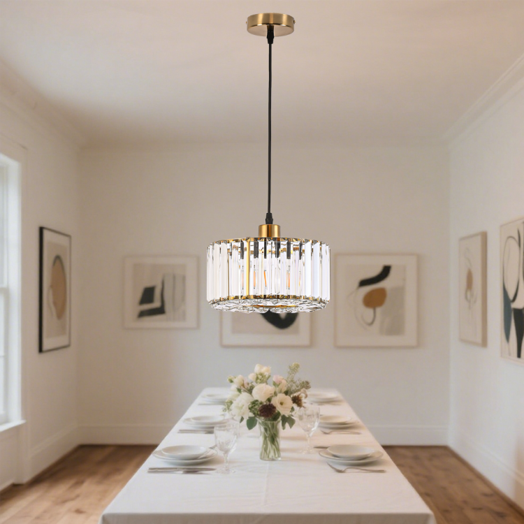 Okrągła lampa wisząca Vetro Złota1xE27 - 11416