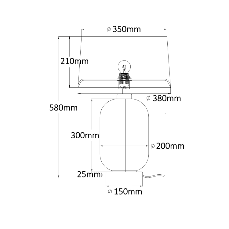 Lampa stołowa Amur dymna 1xE27 - 11496