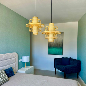 Rattanowa lampa wisząca Astra naturalna 1xE27