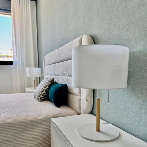 Lampa stołowa Fogo biała 2xE27