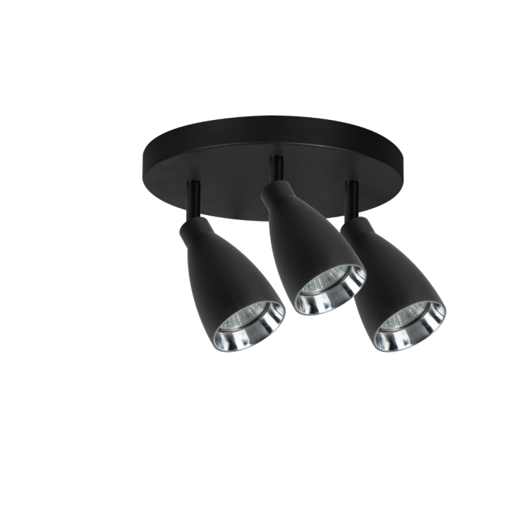 Campana 3 plafon czarny 3xGU10 - 11544