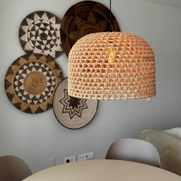 Rattanowa lampa wisząca Kanso 50 cm jasne drewno 1xE27 - 11642