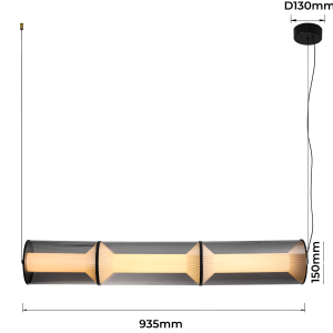 Lampa wisząca Aeris 3 linia dymna LED CCT
