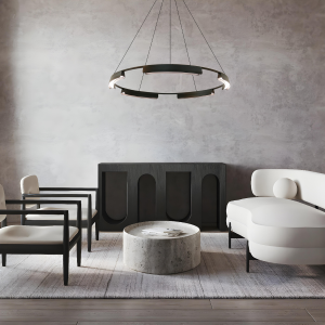 Lampa wisząca Tura 60 cm czarna LED CCT