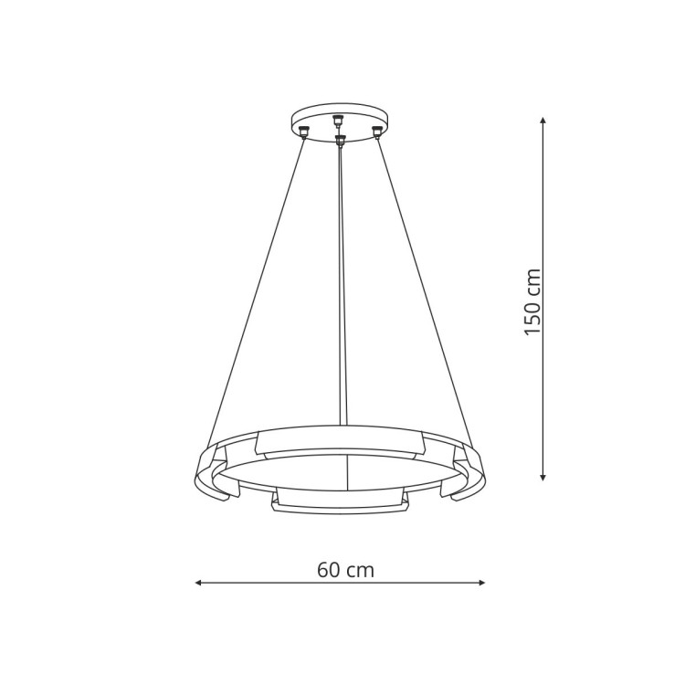Lampa wisząca Tura 60 cm czarna LED CCT - 11824
