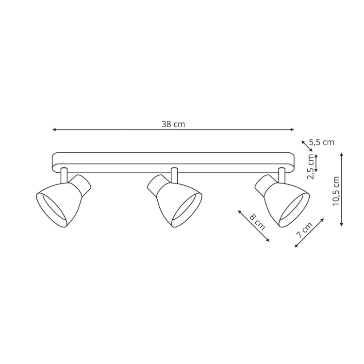 Dravo 3 spot biały 3xGU10 - 11962