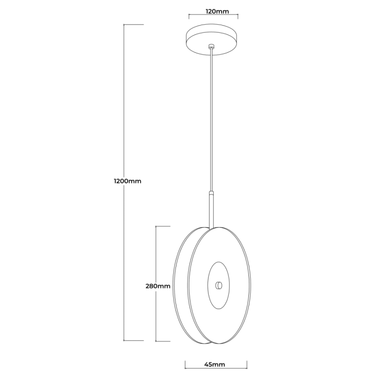 Wisząca lampa pionowa Casy dymna LED CCT - 11991