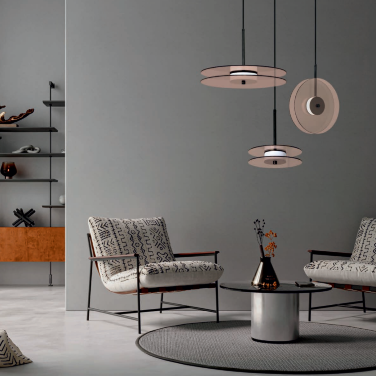 Wisząca lampa duża Casy dymna LED CCT - 12002