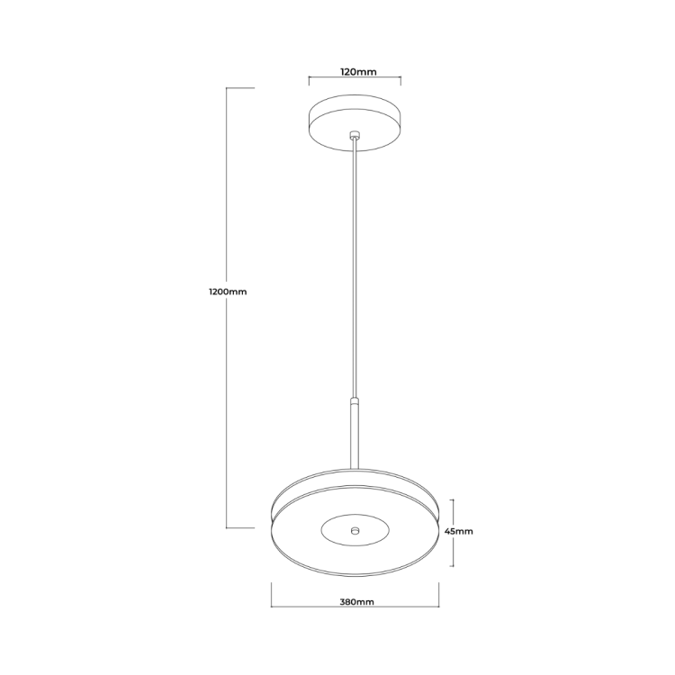 Wisząca lampa duża Casy dymna LED CCT - 12006