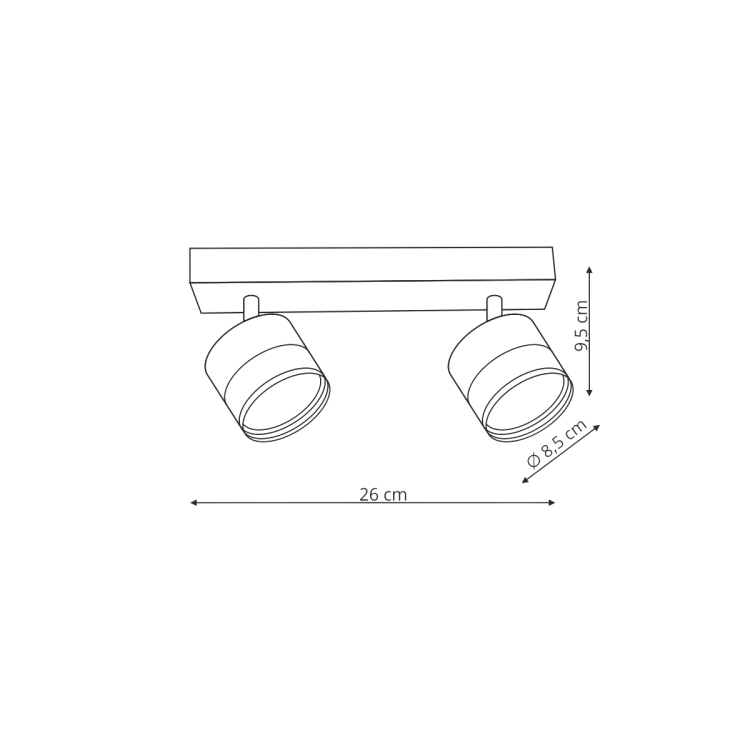Spot Kendal 2 transparetny / czarny GX53 - 12122